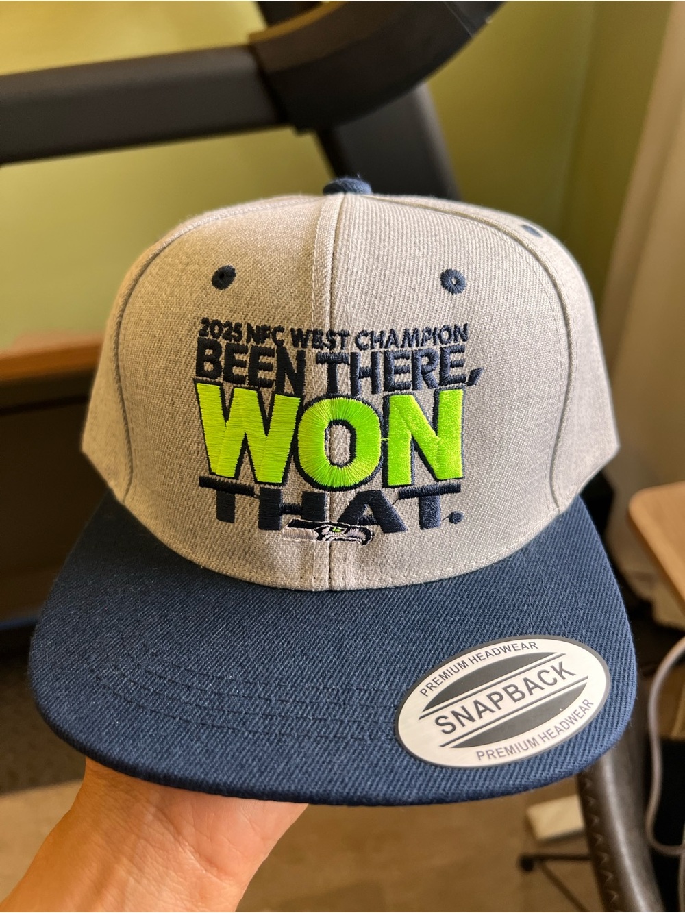 Grey and Navy 'Been There Won That' Snapback Hat - Men's